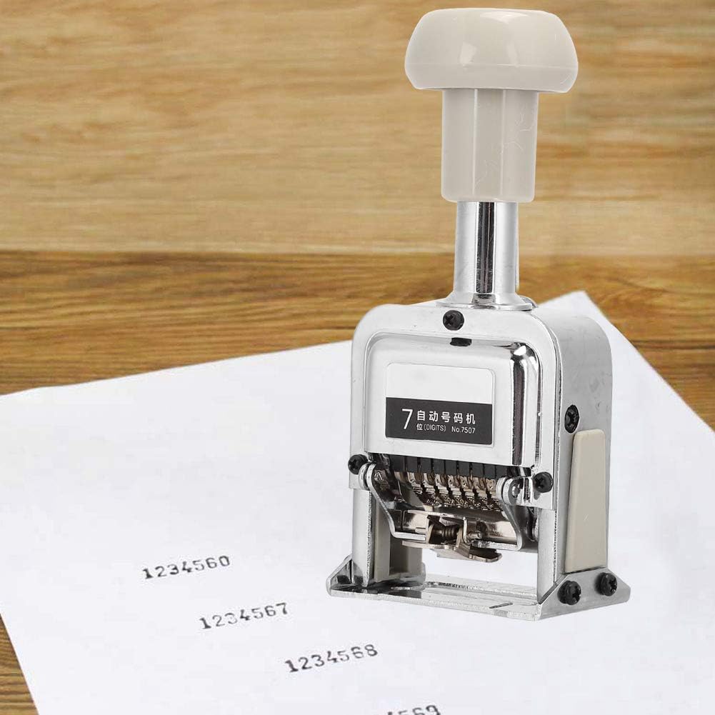 Automatic Numbering Machine, 7 Digits Seal Automatic Transposition Numbering Machine Office Equipment School Supplies Business Numbering Stamps