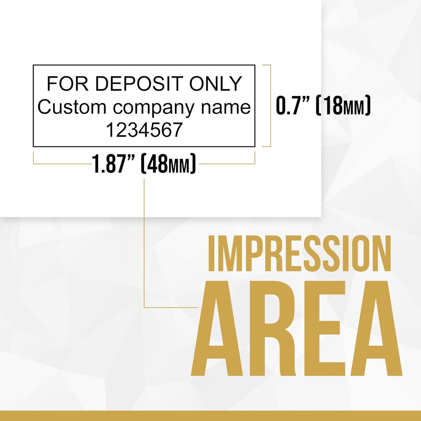 for Deposit Only Customized Office Self Inking Stamp - 3-Lines - Medium - Choose from 15 Ink Colors