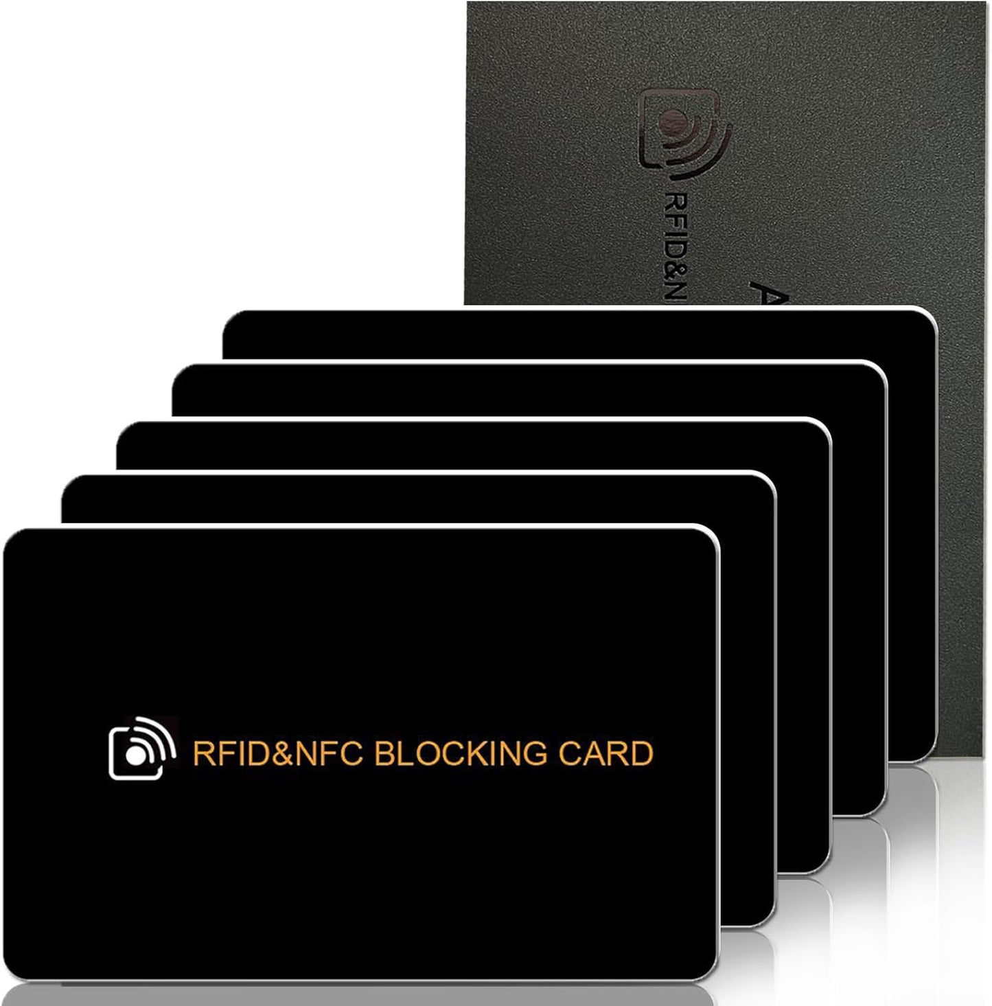 AYAIM 5Pack RFID Blocking Card, Protection Entire Wallet Shield, Credit Card Protector NFC Bank Debit Blocker, Identity Theft Prevention for Passport Travel Security, Perfectly Fits in Purse