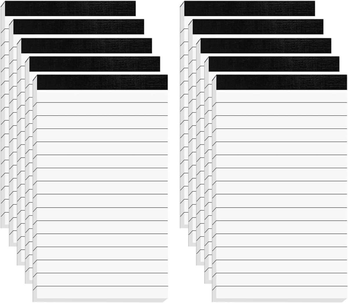 10 Pcs Note Pads Refills 3 x 5 inches Memo Small Notebook Writing Pads with 30 Sheets Each Pad College Ruled Lined Paper NotePads White