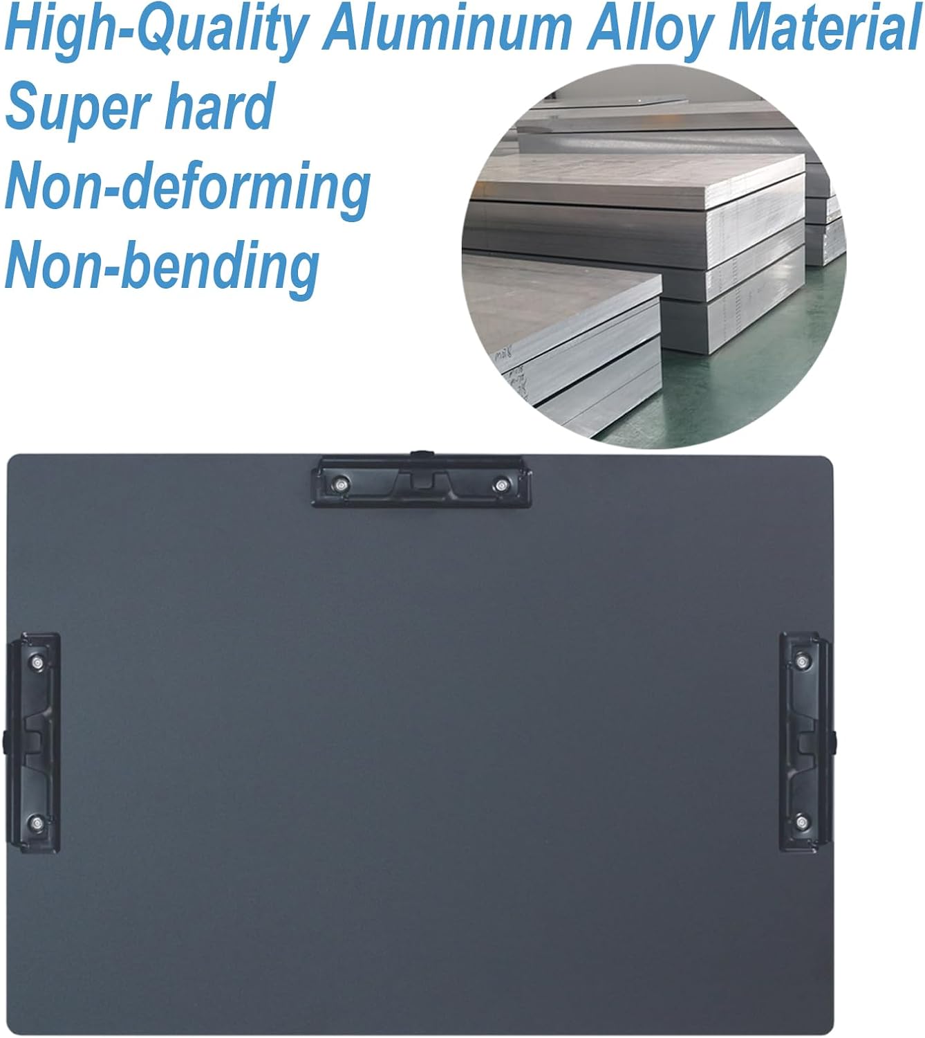 Acocony 11x17 Clipboard Three Clip Aluminium with Pen Holder Extra Large Clipboard Versatile Super Hard 11 x 17 Clipping Board Black Pack of 1
