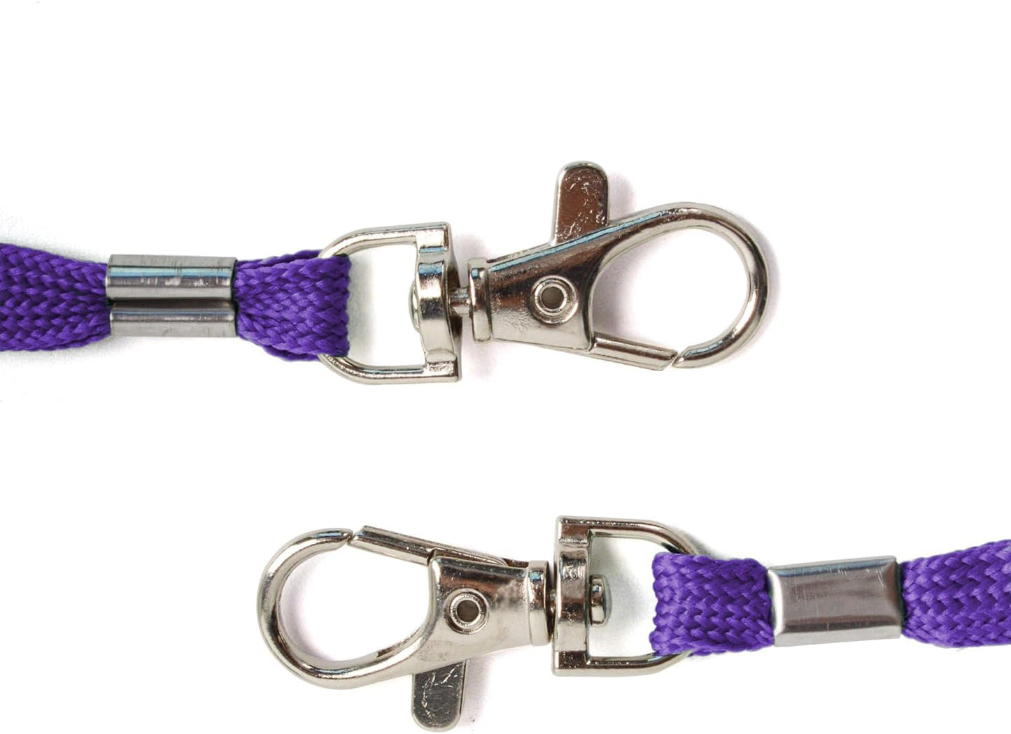 Lanyards 10 Pcs Bulk Lanyard for Id Badges Flat Lanyard with Badge Clip Swivel Hook (10, Purple)