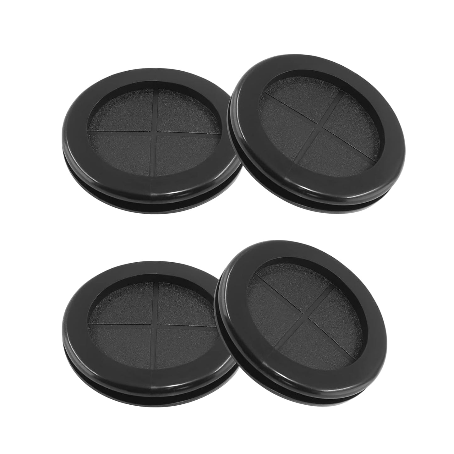 4 Pack Rubber Grommets 2" Inside Diameter 2-3/8" Drill Hole, Firewall Plug Grommet Rubber Grommets Wire Protection, Double Sided Round (Black)