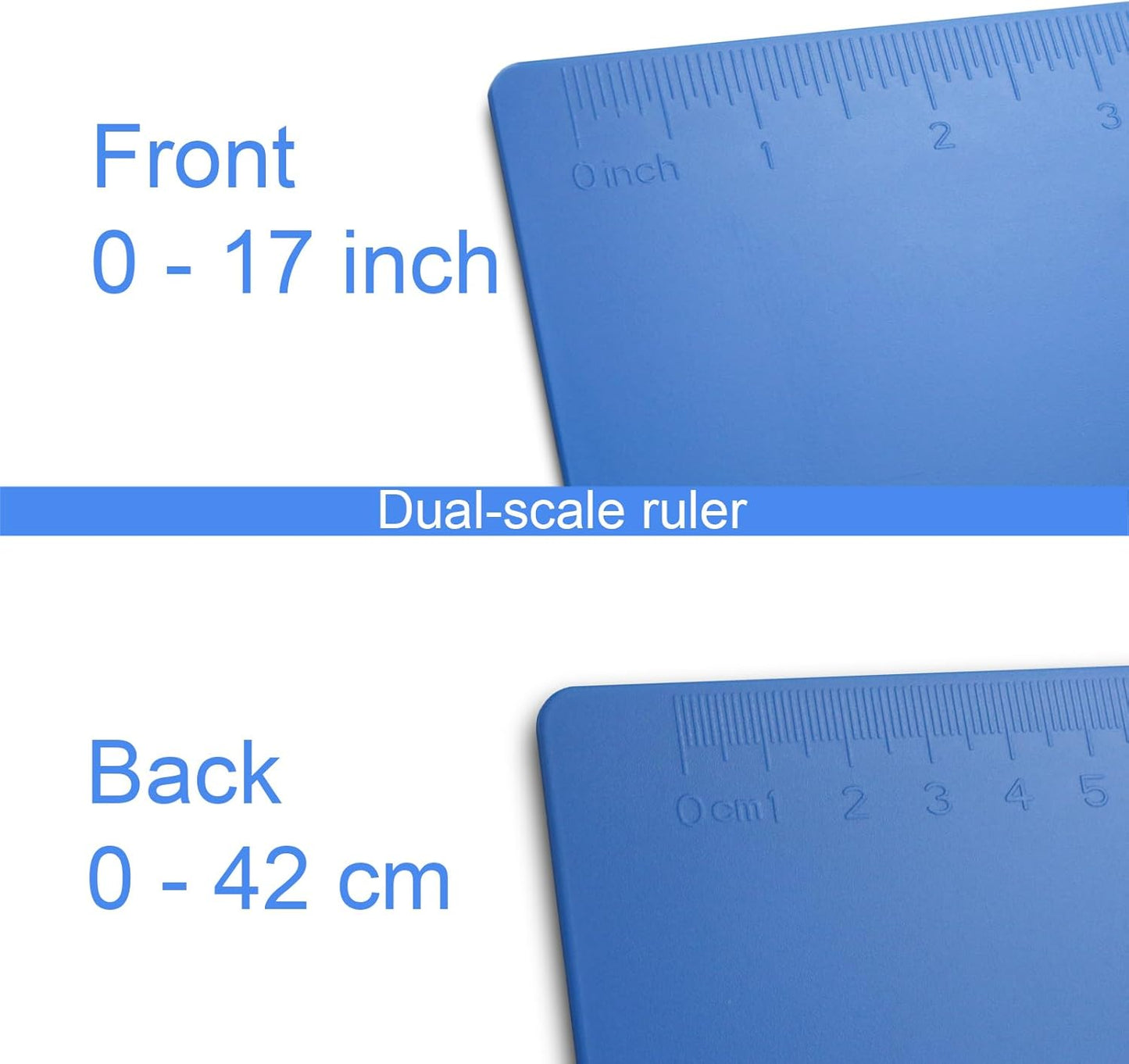 Acocony 11x17 Clipboard Landscape with Ruler Extra Large Clipboard Low Profile Clip 11 x 17 Clipping Board Plastic Blue Pack of 1