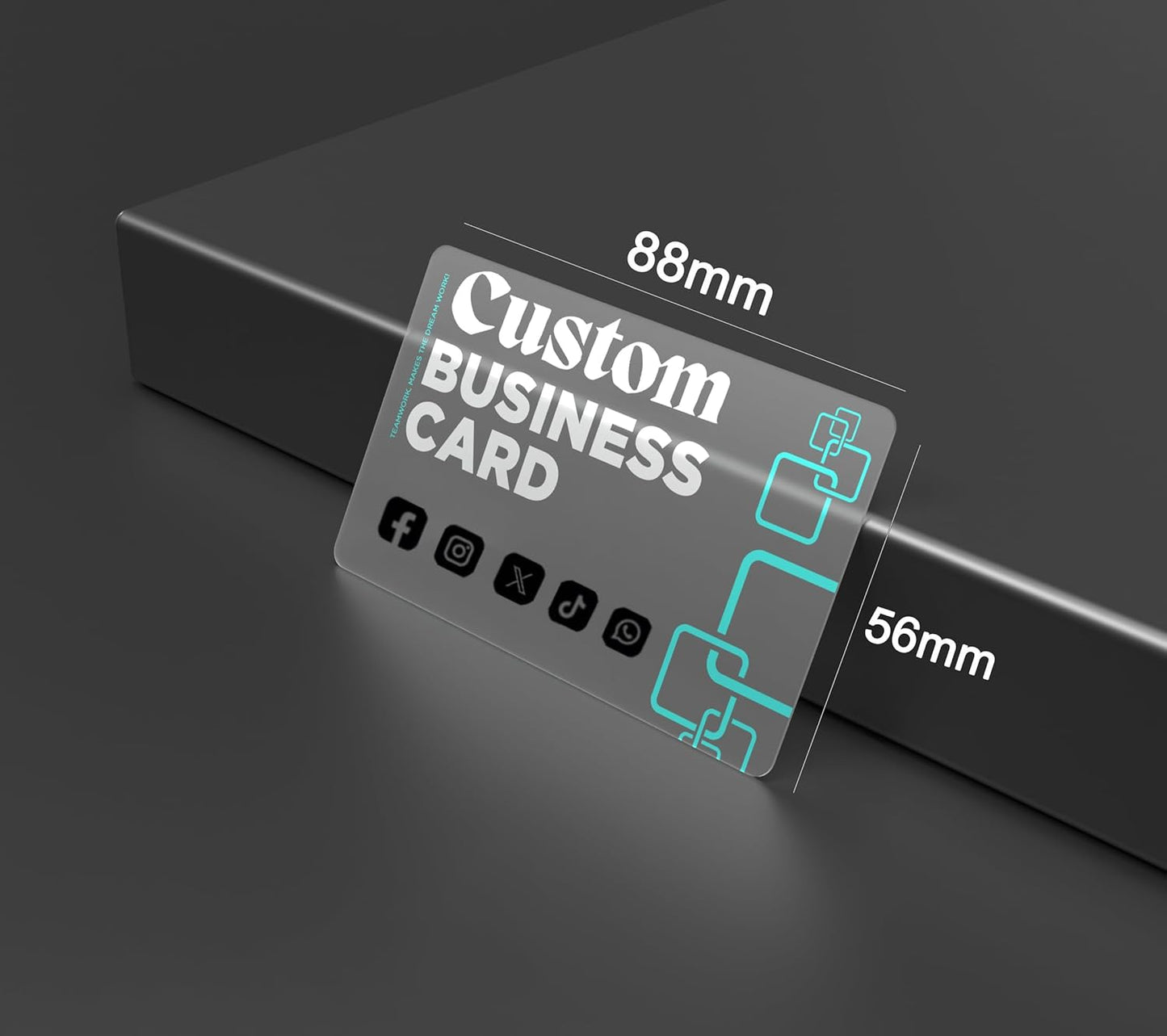 Custom Frosted Plastic Business Name Cards,Personalized Waterproof Calling Cards with Your Text/logo/image, Thick PVC business card for small business (Frosted matte business card)