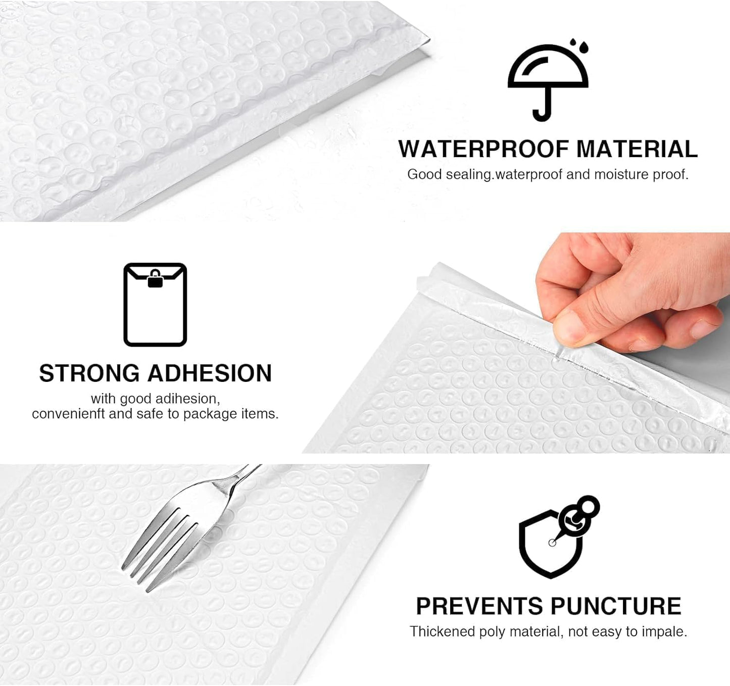 Metronic Bubble Mailers 6x10 Inch 3000 Pack White Bubble Mailers Usable Size 6x9'' Waterproof Padded Envelopes for Valentine's Day Decorations Packaging, Shipping, Mailing, Small Business Supplies