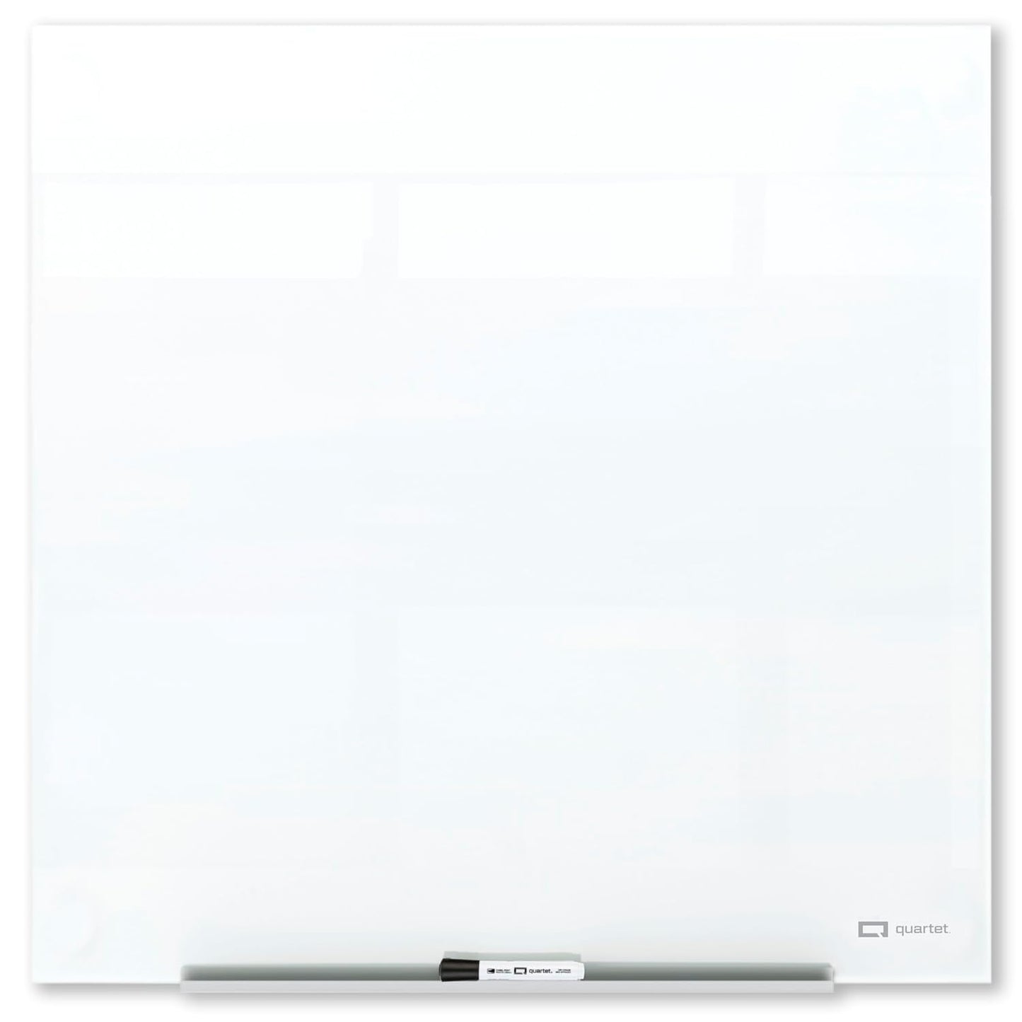 Quartet Glass Whiteboard, Magnetic Dry Erase Board, Wall Mounted Whiteboard for Office, School and Home, 48" W x 48" H, White (Q25F02IMW)