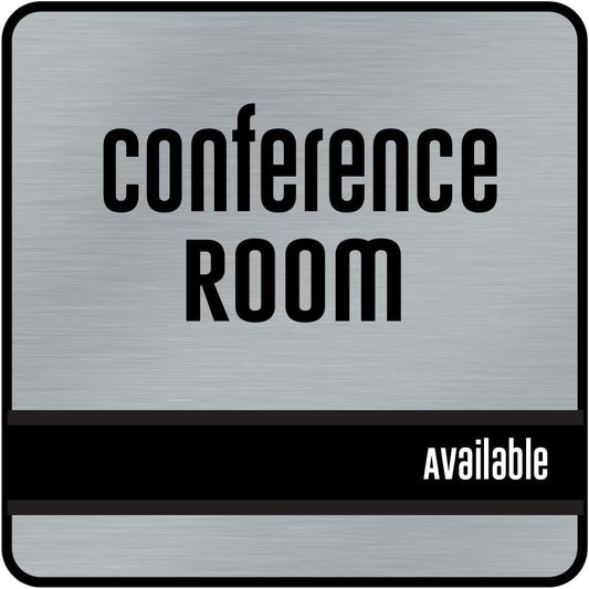 NapTags Conference Room Slider Signs (Silver - Black Frame, 8" x 8")
