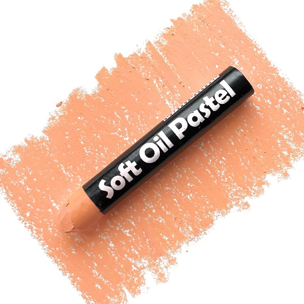 12 Pcs Monochrome Artists Grade Soft Oil Pastels Vibrant and Creamy Colored Chalk Pastels Art Supplies Set for Professionals Painting Drawing Light Orange