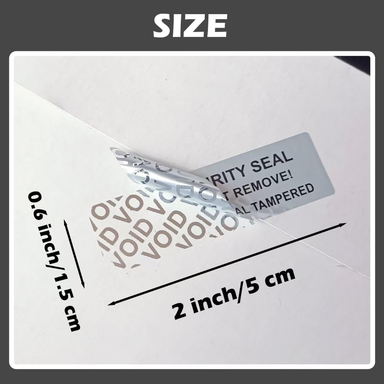 200pcs Security Warranty Void qrcode Stickers with Serial Number Tamper Proof Evident Sealing Label for Package(2x0.6 inches,Matte Silver)