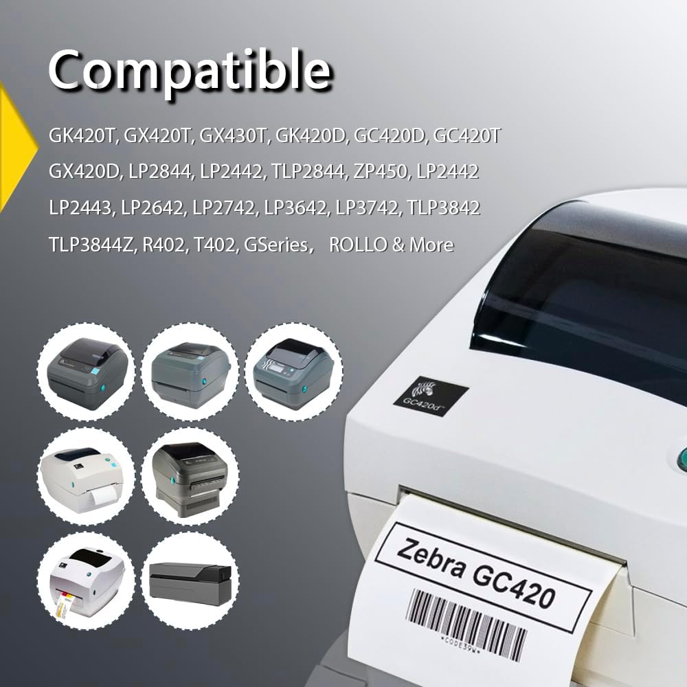 BETCKEY - 4" x 2.5" (102 mm x 64 mm) Shipping & Multipurpose Labels Compatible with Zebra & Rollo Label Printer,Premium Adhesive & Perforated [1 Rolls, 620 Labels]