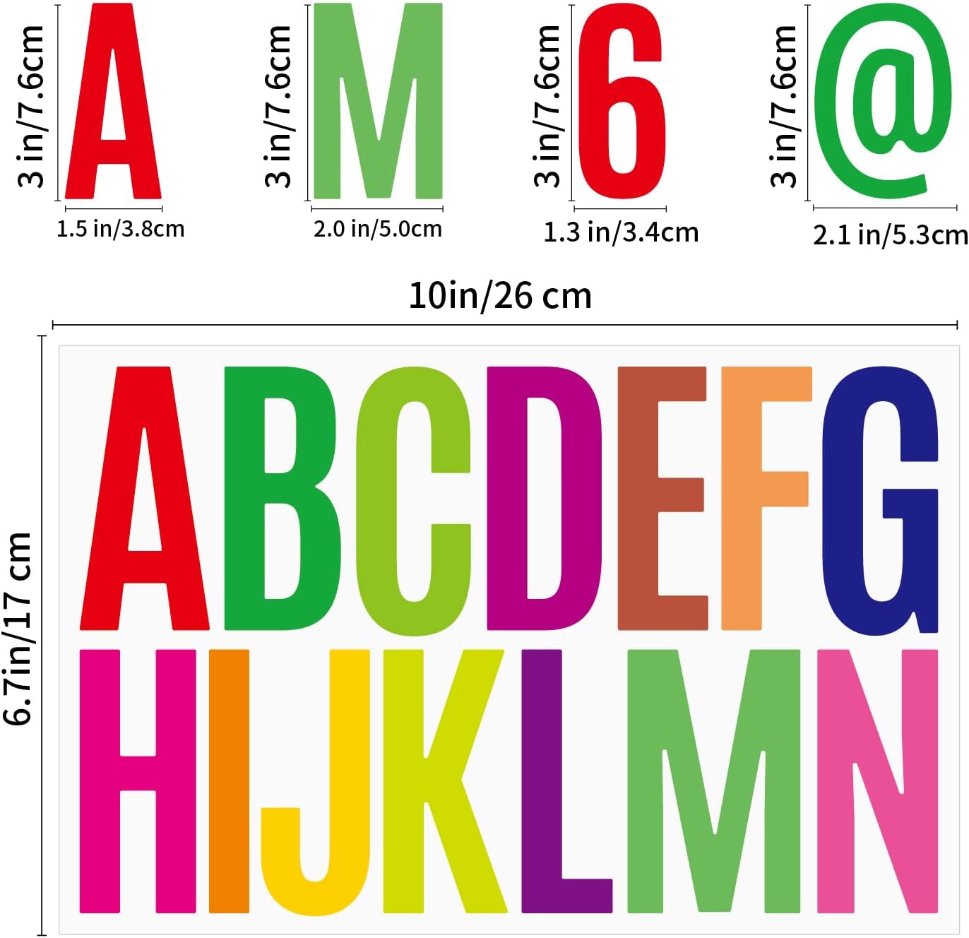 480 Pcs Waterproof 3" Vinyl Alphabet & Number Stickers - Self-Adhesive for Mailboxes, Windows, Doors, Signs, Vehicles & More, Colored