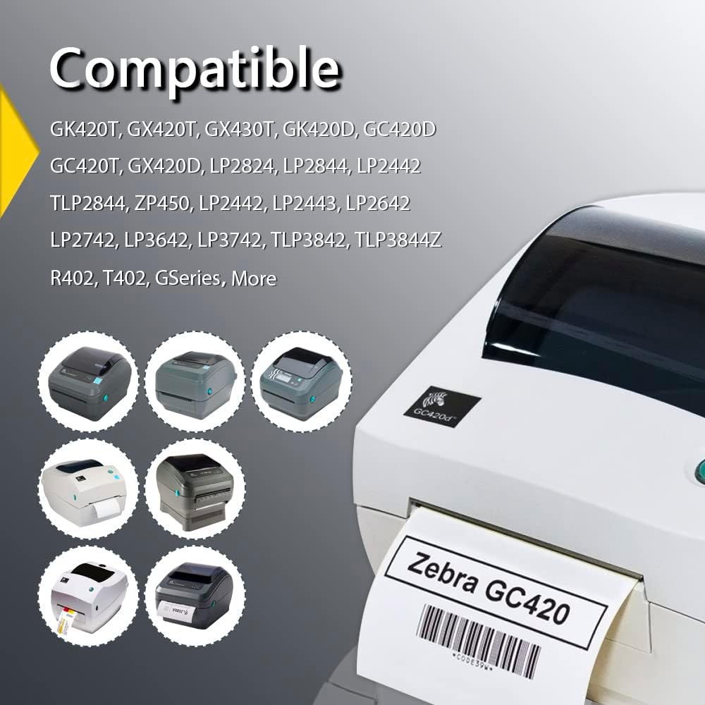 BETCKEY - 1" x 0.5" (25 mm x 13 mm) Small Labels Compatible with Zebra & More Label Printer,Premium Adhesive & Perforated [10 Rolls, 24300 Labels]