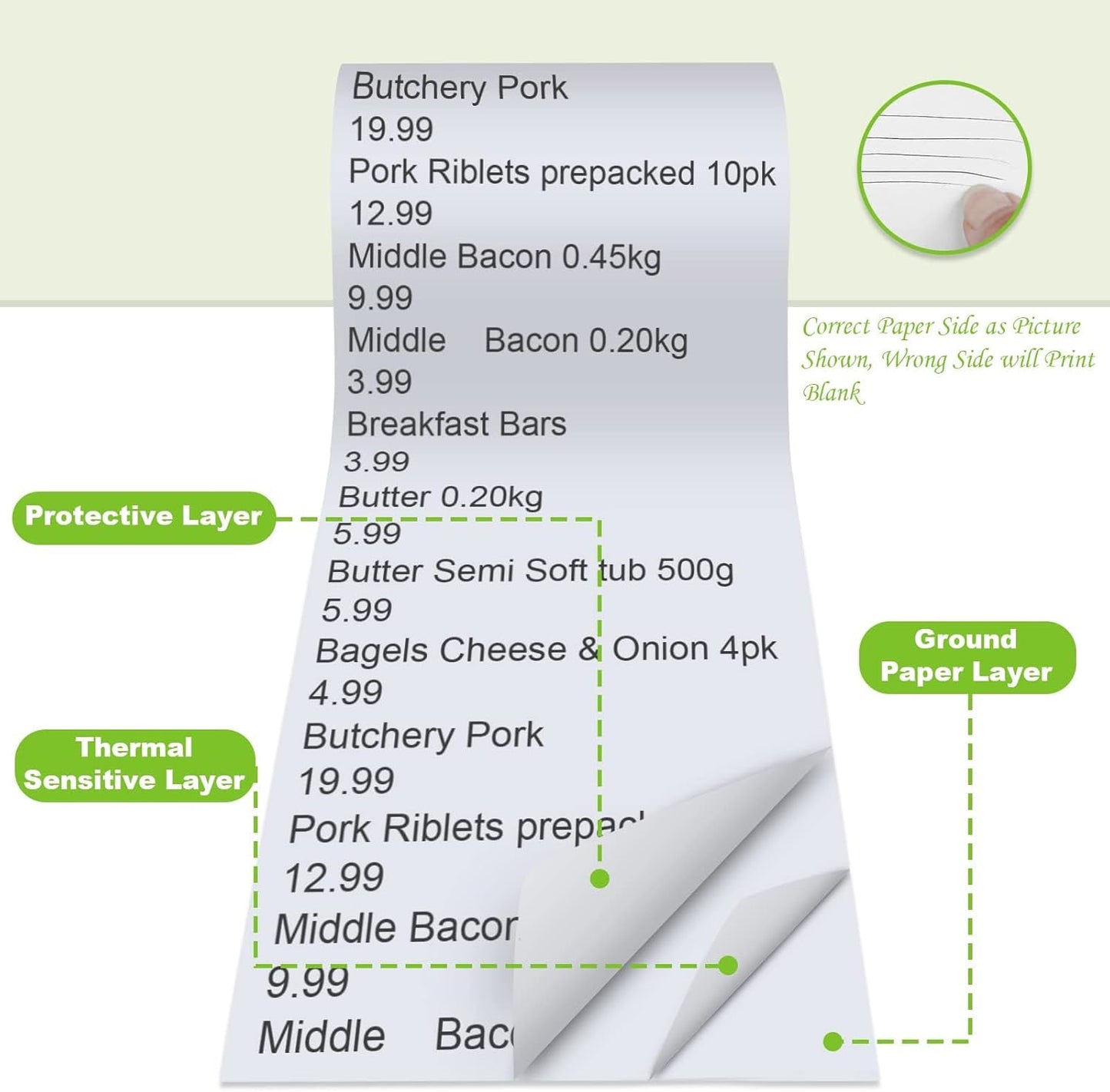 MFLABEL 2 1/4" x 50' Thermal Receipt Papers, 10 Rolls per Carton, 48g Weight, Biodegradable, Coated, POS Cash Register Paper