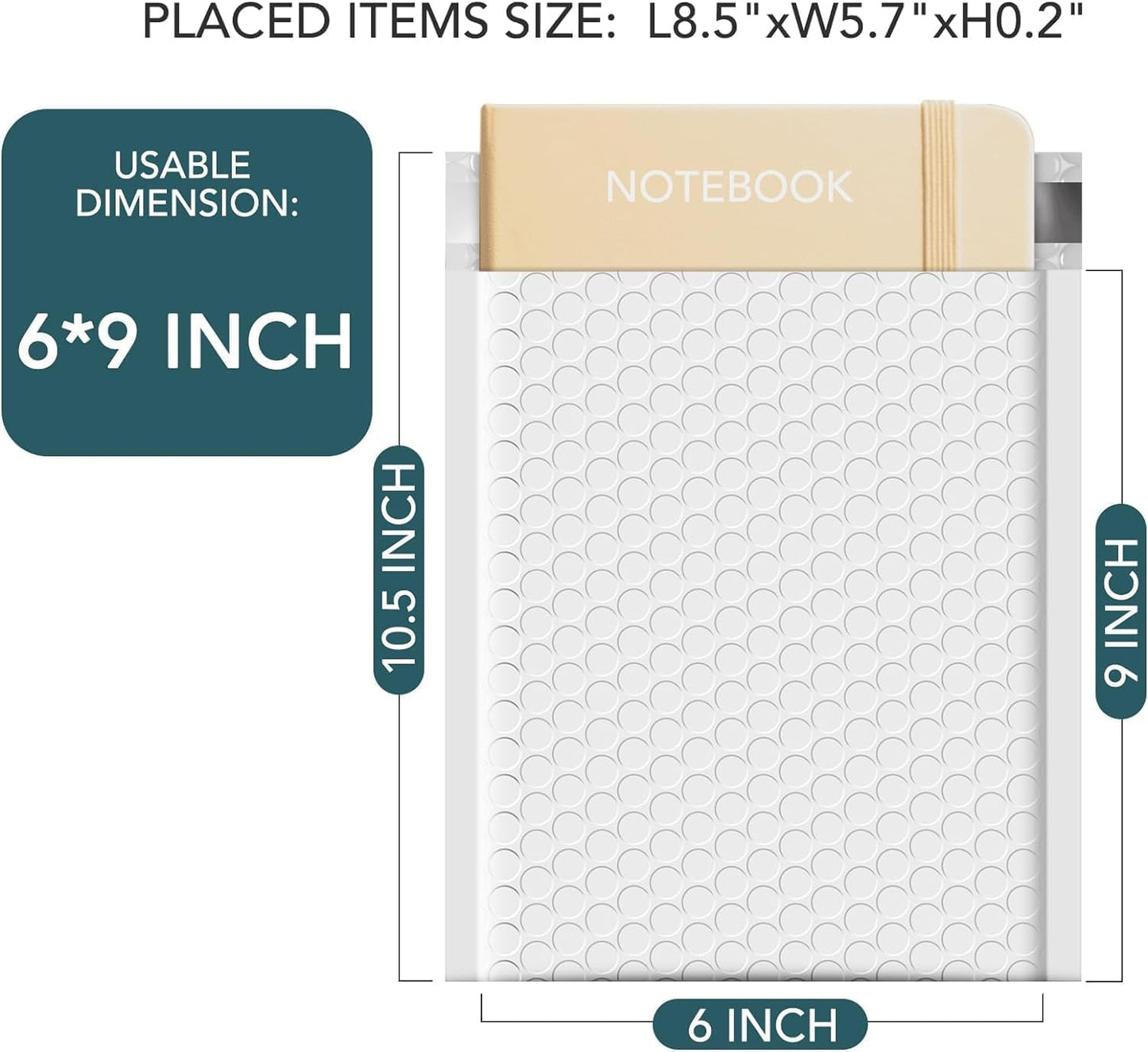Metronic Bubble Mailers 6x10 Inch 3000 Pack White Bubble Mailers Usable Size 6x9'' Waterproof Padded Envelopes for Valentine's Day Decorations Packaging, Shipping, Mailing, Small Business Supplies