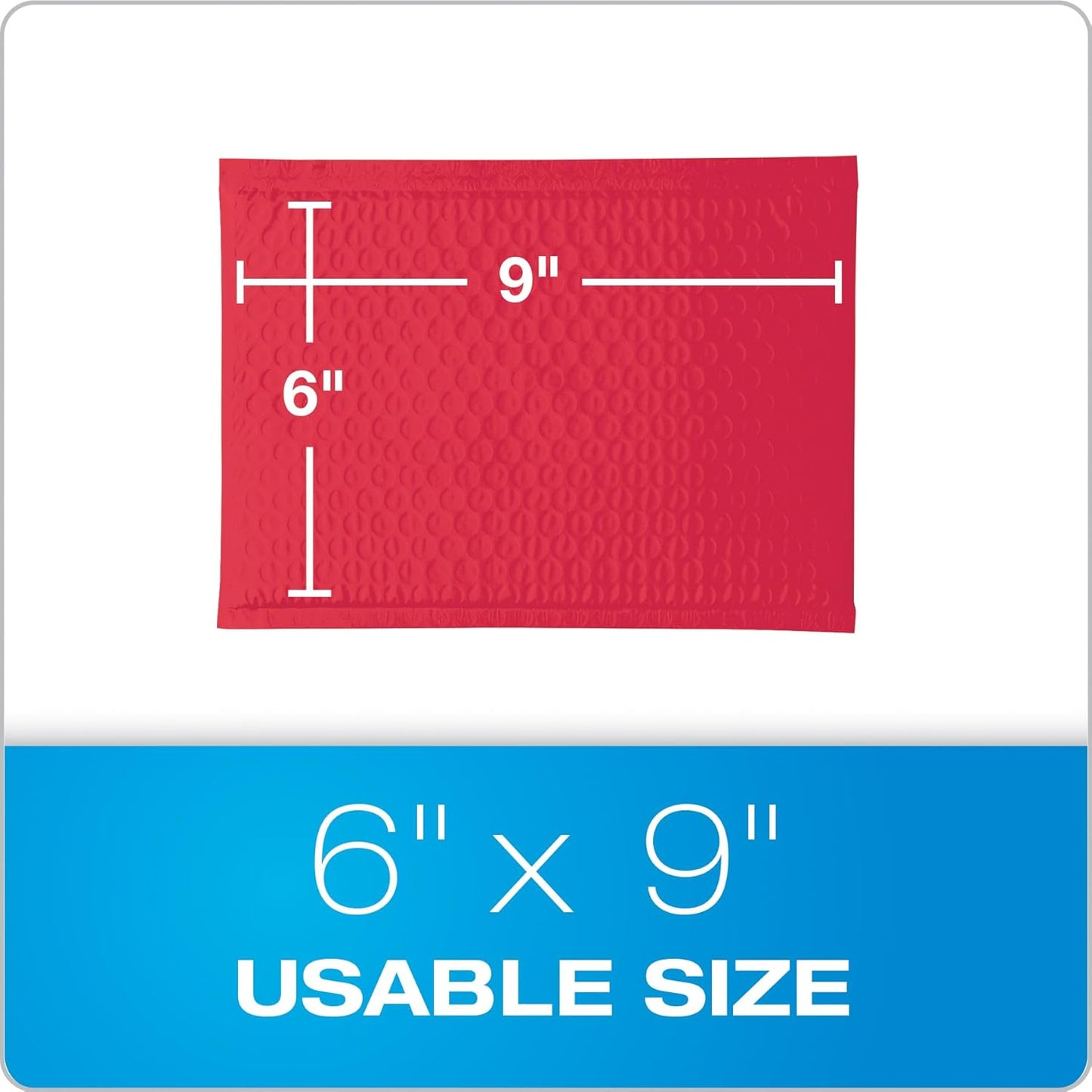 Quality Park Bubble Mailers, 6 x 9 Shipping Envelopes, Water Resistant Red Poly Padded Envelopes, Redi-Strip Peel Off Closure, 50 Per Box (QUA85864)
