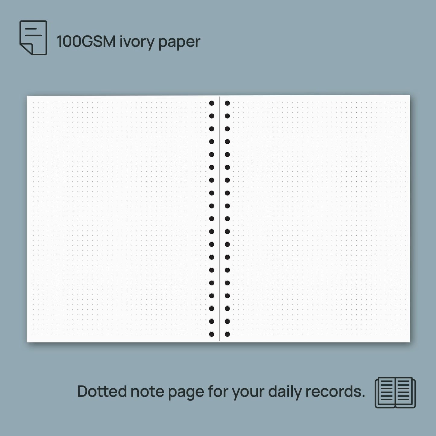 POPRUN Monthly Planner 2026-2027 Spiral Hardcover (8'' x 10''), 18 Months Calendar (Jan.2026-Jun.2027) - 2 Pages per Month with Dotted Note Pages, Sunday Start, Laminated Tab - Black