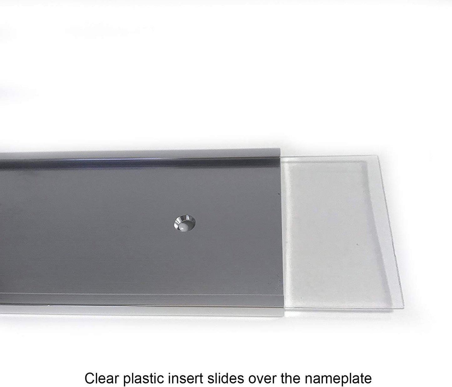 10 x 2 Wall or Door Nameplate Holder with Clear Plastic Insert - Pack of 10 (Black)