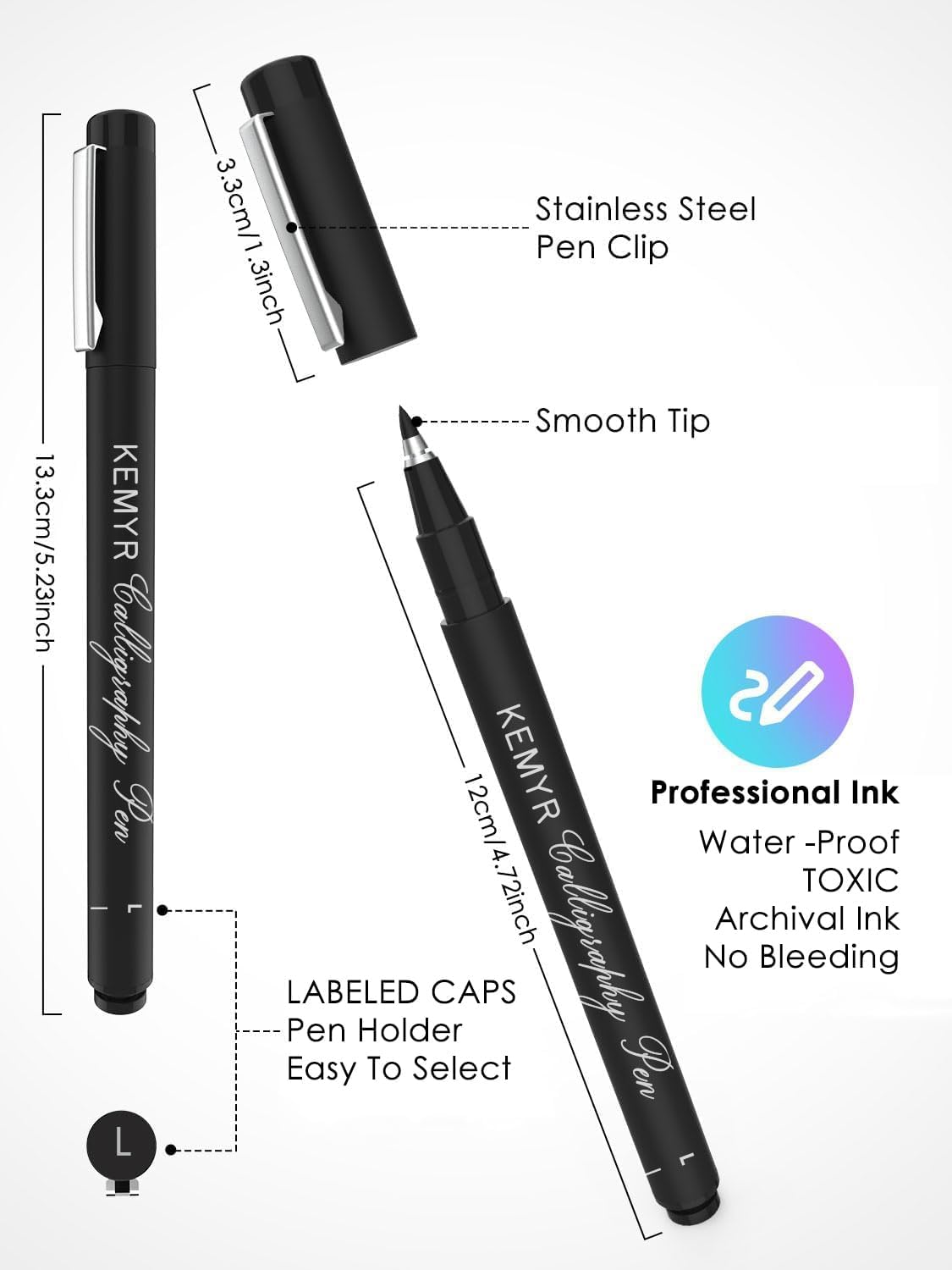 8 Micro Fine liner Drawing Art Pens Calligraphy Pens: XS-E3.0 Size Black Art supplies Waterproof Archival Black Ink Markers For Artists,Use for Professional Watercolor,Sketching