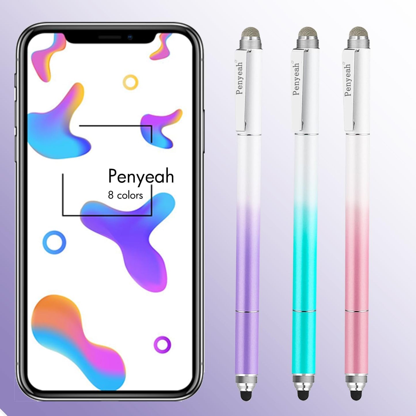 Penyeah Capacitive Stylus Pen (4 in 1),Universal Touch Screens Stylus Pen for iPad/Pro/iPhone/Android Phone/Samsung/Fire/Tablets and All Capacitive Touch Screens-Dream Blue