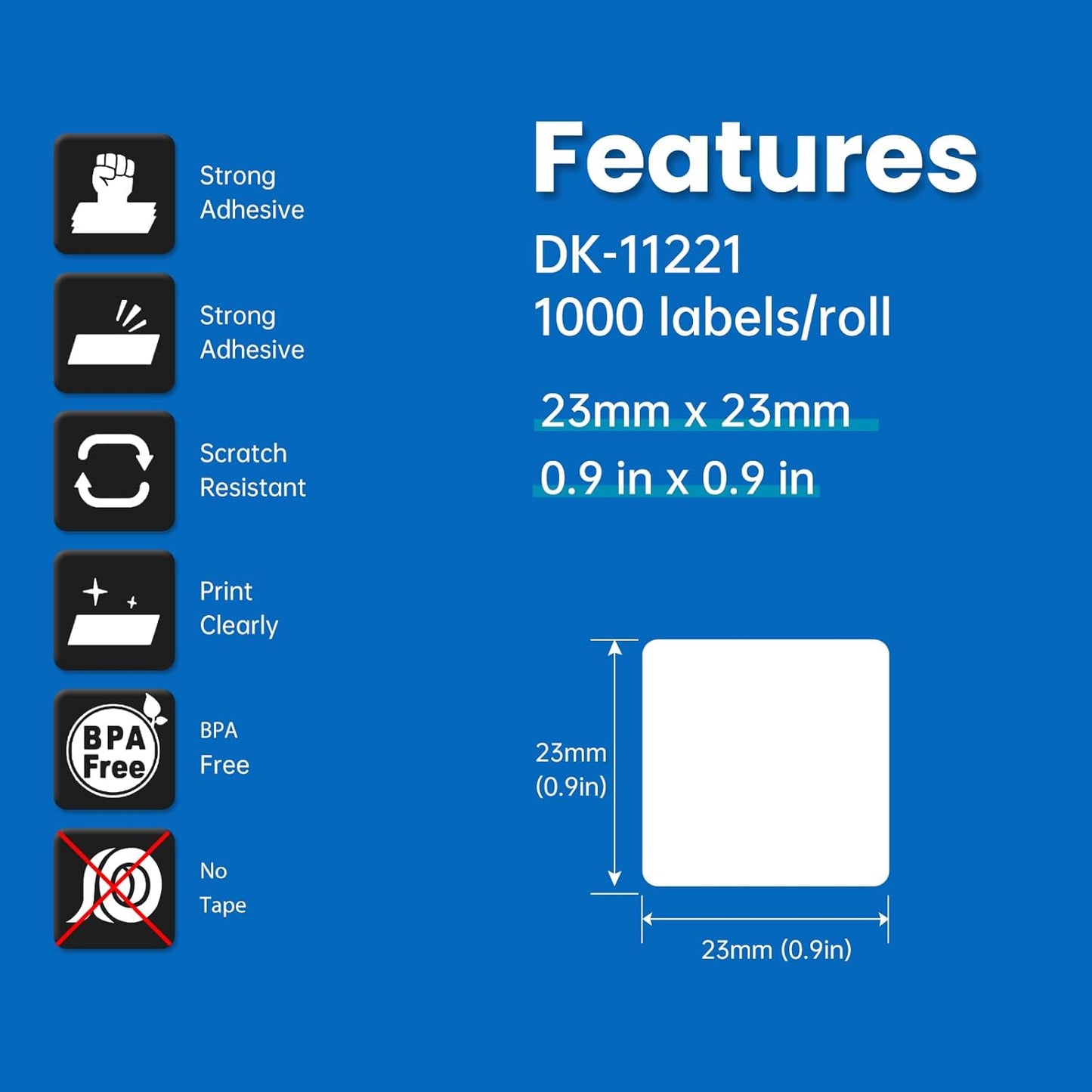 Compatible Address Labels Replacement 1221 x 16Rolls【0.9" x 0.9"】
