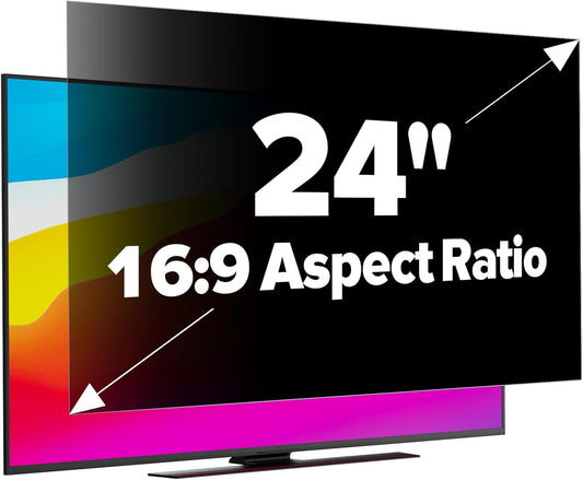 [2-Pack HD Computer Privacy Screen 24 inch, Upgraded Monitor Privacy Screen for 16:9 Widescreen Removable Anti Glare Computer Screen Cover and Blue Light UV-Blocking Screen Privacy Filter