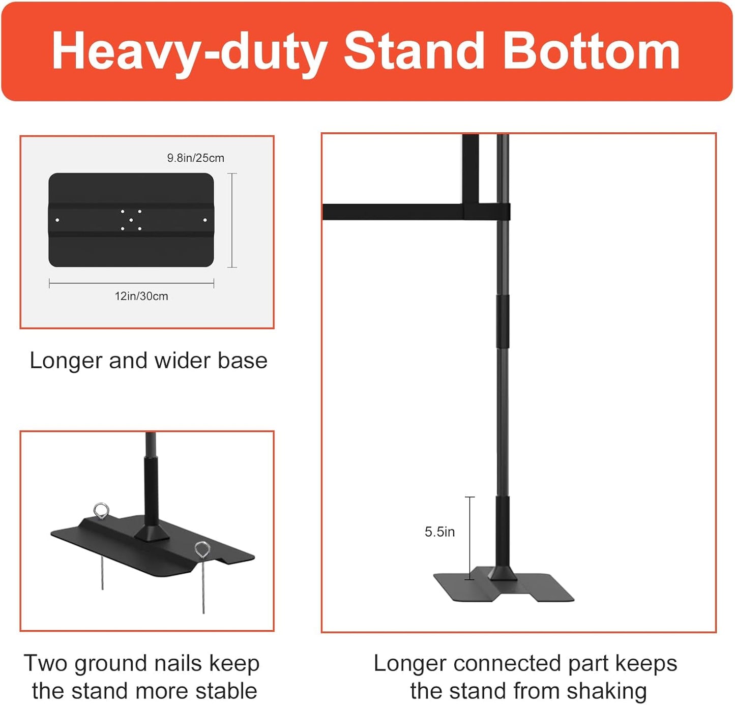 Upgrade Projector Screen Heavy-Duty Stand 120 inch Portable Projection Screen 16:9 4K HD Front Projections Movies Screen with Carry Bag for Indoor Outdoor Home Theater Backyard Cinema Travel