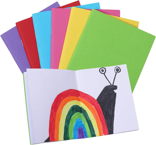 6 Pack Blank Books for Kids to Write Stories, Mini Notebooks Bulk Small Unlined Journals for Arts & Crafts, Drawing, Sketching, 24 Sheets/48 Pages (Colorful Covers, 4.3 x 5.6 In)