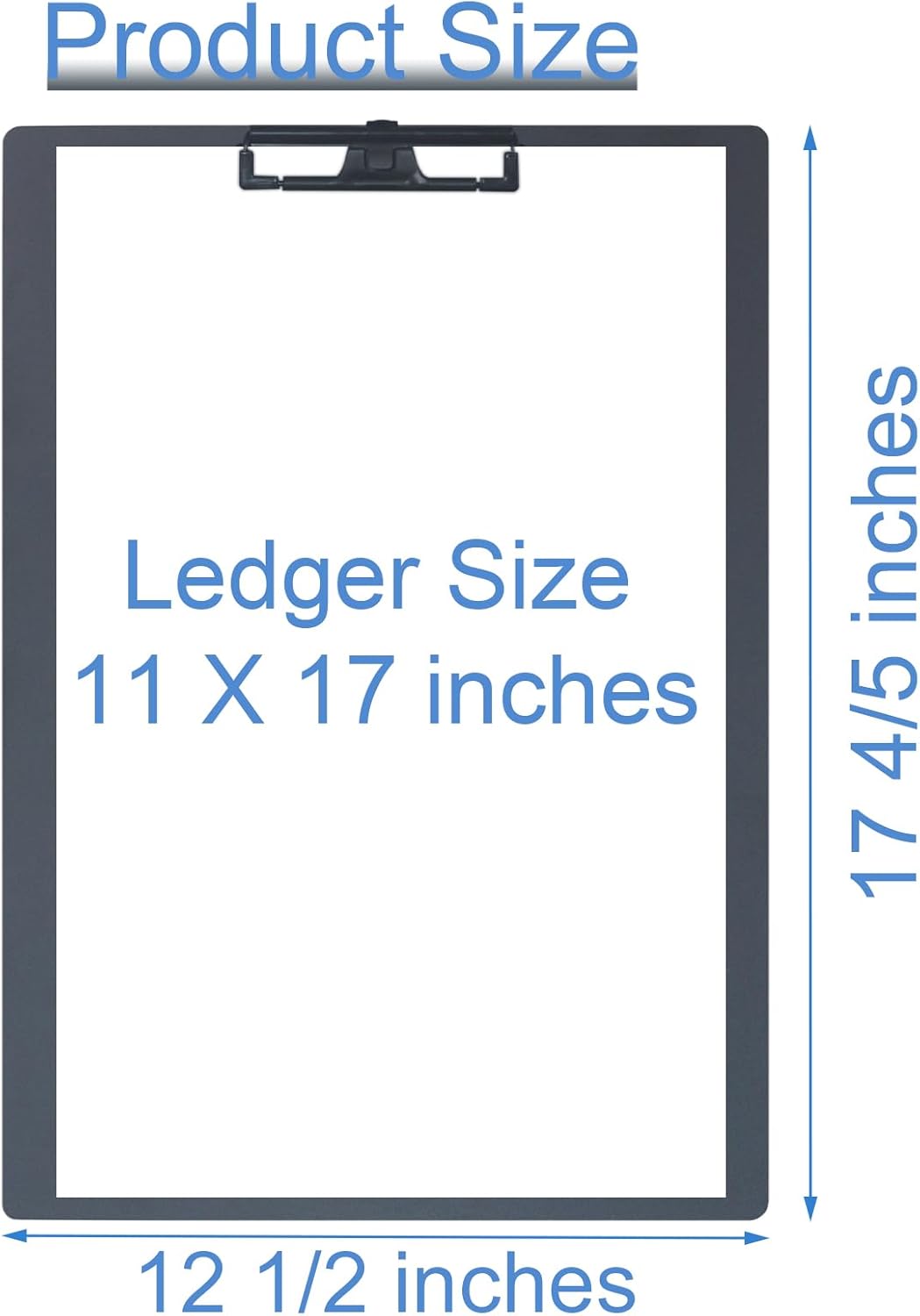 Acocony 11x17 Clipboard Aluminium with Pen Holder Extra Large Clipboard Vertical Super Hard 11 x 17 Clipping Board Black Pack of 1