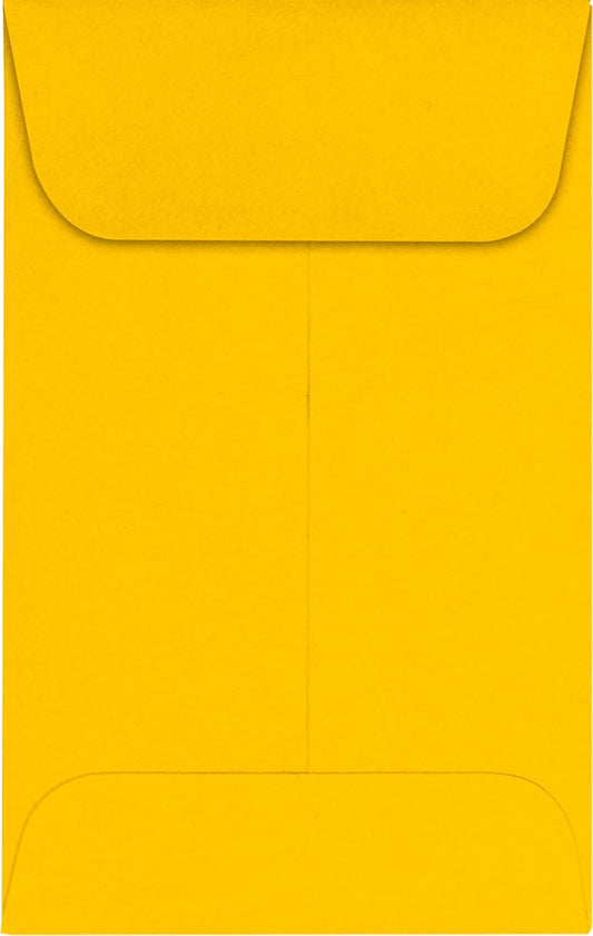 LUXPaper #1 Coin Envelopes | 2 1/4" x 3 1/2" | Sunflower Yellow | 80lb. Text | 1,000 Qty