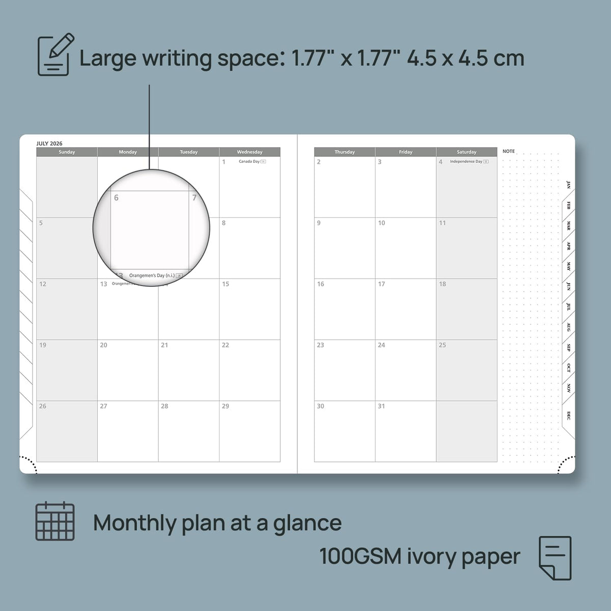 POPRUN 2026 Planner (Large - 8.5'' x 10.5'') - 2026 Weekly Calendar (Jan. 2026 - Dec. 2026) with Hourly Time Slots, Weekly/Monthly Appointment Book for Time Management - Leather Soft Cover - Pacific Green