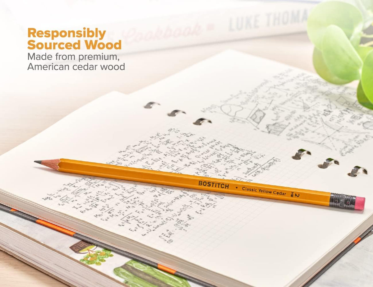 Bostitch Office Premium #2 Pencils, American Cedar Wood, Pre-Sharpened, HB Graphite, 48-Pack