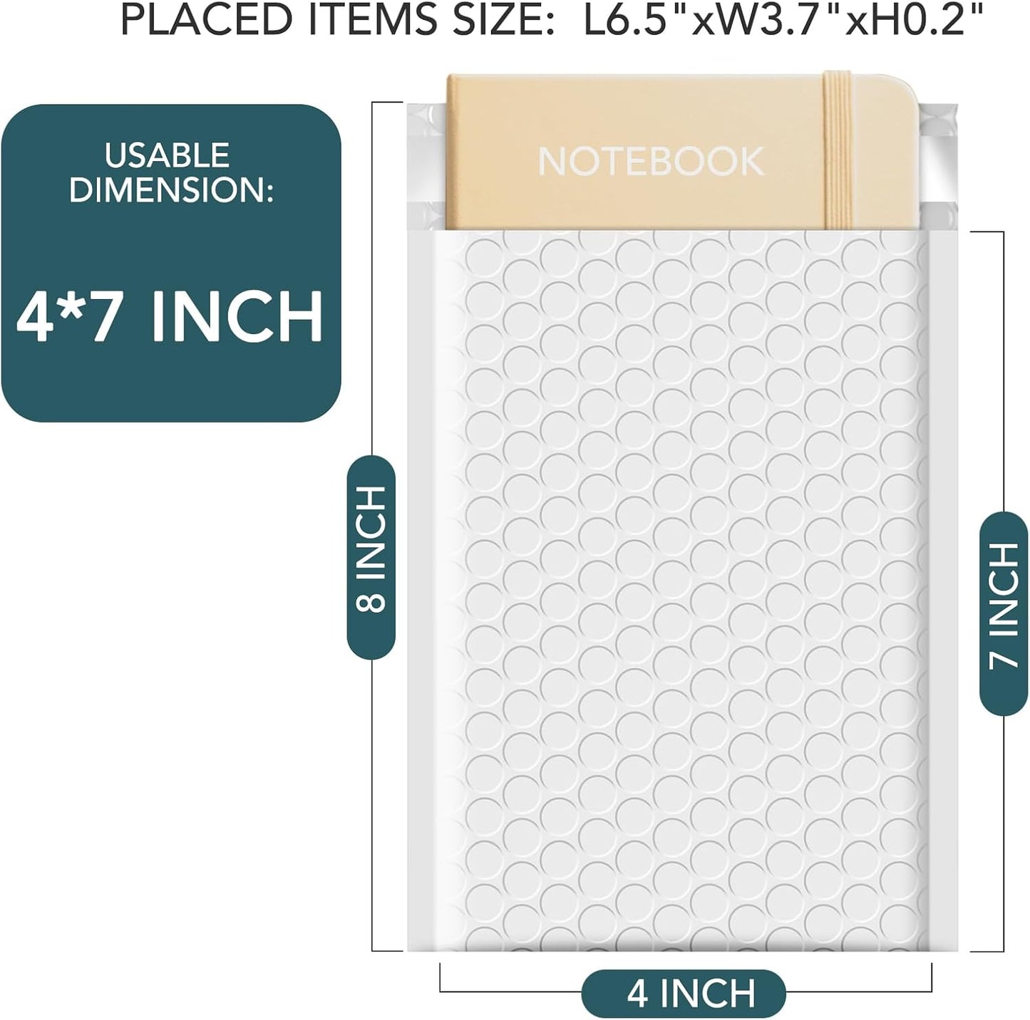 METRONIC 19200 Pack Bubble Mailer Waterproof White Small Bubble Mailers Usable Size 4x7" Self Seal Mailing Envelopes Bubble Padded for Small Business Mailing Jewelry Makeup Cards Envelope Mailers