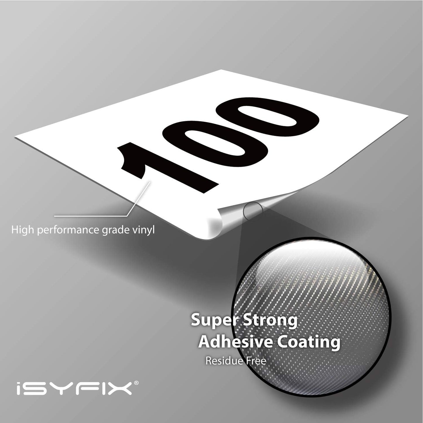 iSYFIX White Consecutive Number Stickers – 1 to 100, 1-inch, 1 Set – Vinyl Self Adhesive Premium Decal Ideal for Inventory, Storage, Organizing, Boxes, Bins, Toolbox, Lockers & More, Indoor/Outdoor