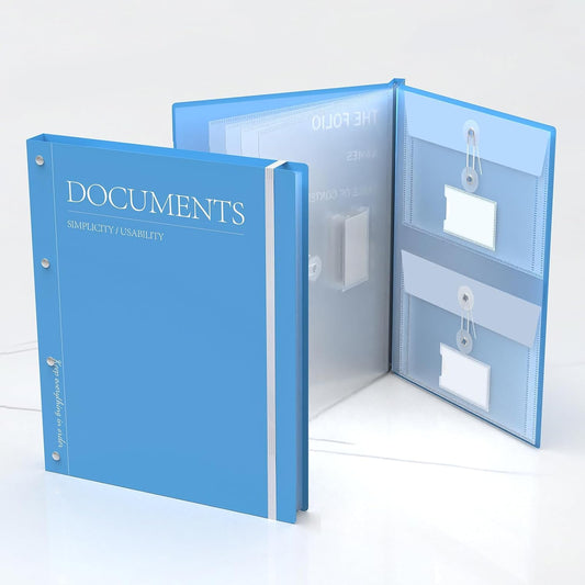 Expanding Accordion File Folder & Document Organizer Binder | 12 Pockets for Important Papers, Passports, IDs | Acid-Free, Tear-Resistant for A4/Letter Size | Home Office Organization