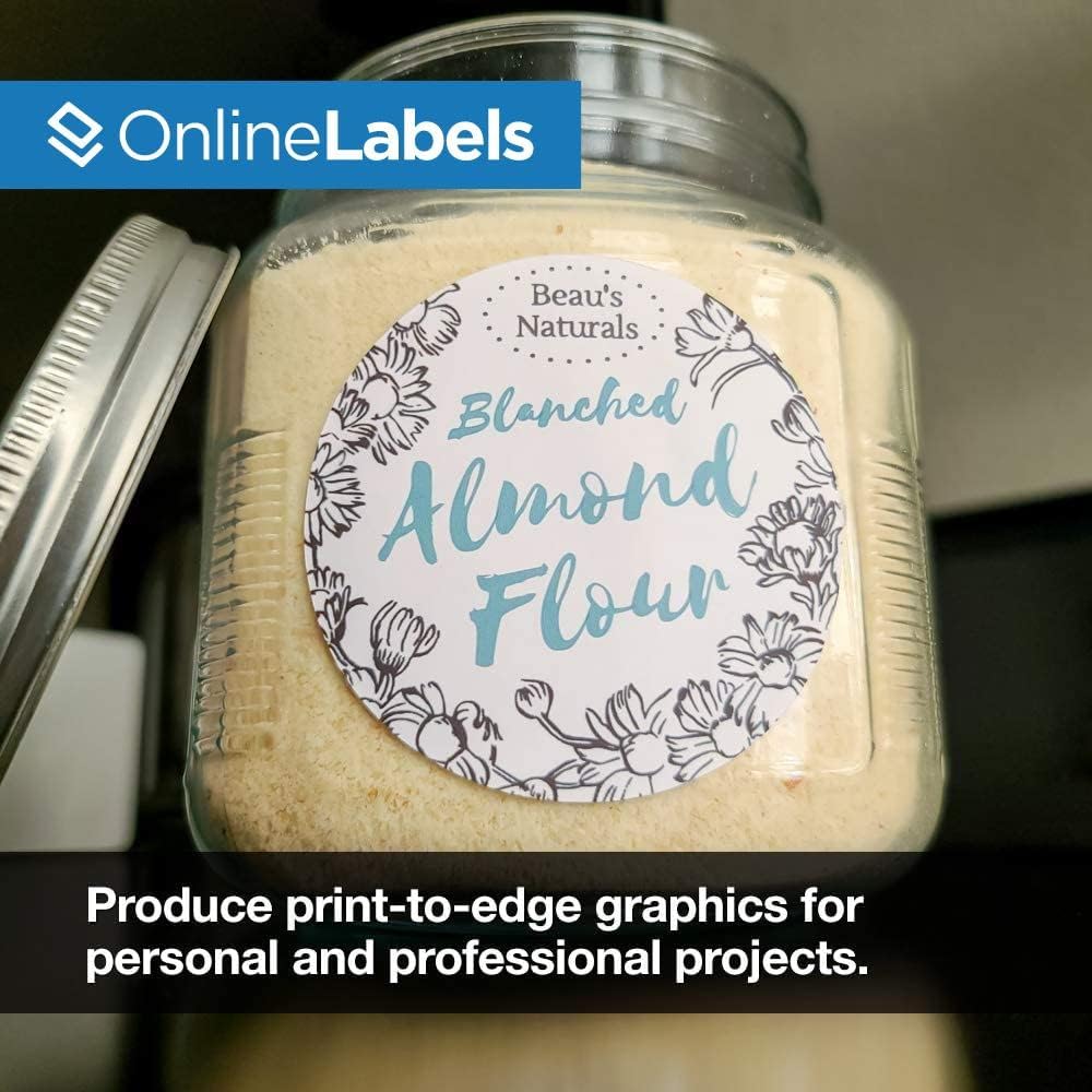 OnlineLabels 3" Round Labels – Removable Adhesive, White Matte – Great for Jar Lids, Product Labels, & More – for Inkjet & Laser Printers –Pack of 600, 100 Sheets OL2279WX