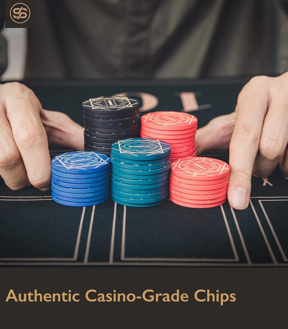 SLOWPLAY Nash Ceramic Poker Chips in Bulk, Casino Grade Ceramic 12-Gram Poker Chip for Texas Hold'em, 43mm Professional Chips Pack of 50 with Denomination of 1