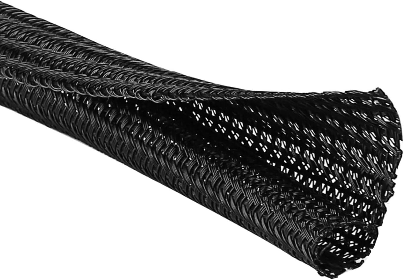 25ft - 1/2 inch Cord Protector, Split Sleeve Cable Management, Heavy Duty Wire Loom Tubing for Power Cords/USB/Audio Video – Pet Proof Chew Resistant Sleeving - Black