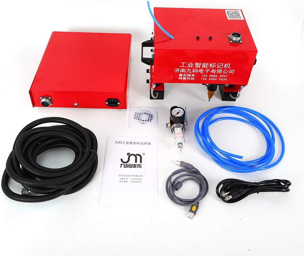 MuChaIOAK Dot Peen Marking Machine, Portable Pneumatic Handheld Dot Peen Marking Machine Tool Engraving Machine for VIN Code Chassis Number kit 110 * 70mm