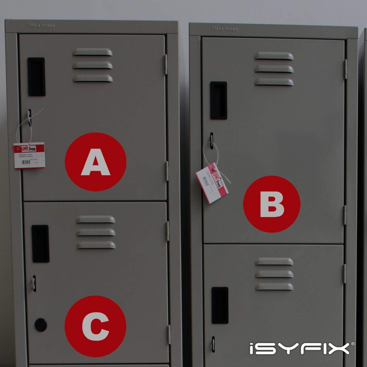 iSYFIX Red Vinyl Letters Stickers - 3 inch Self-Adhesive, A to Z, 4 of Each Letter - Premium Decal for Indoor & Outdoor, For Inventory, Storage, Organizing, Alphabet for Boxes, Toolbox, Lockers & More