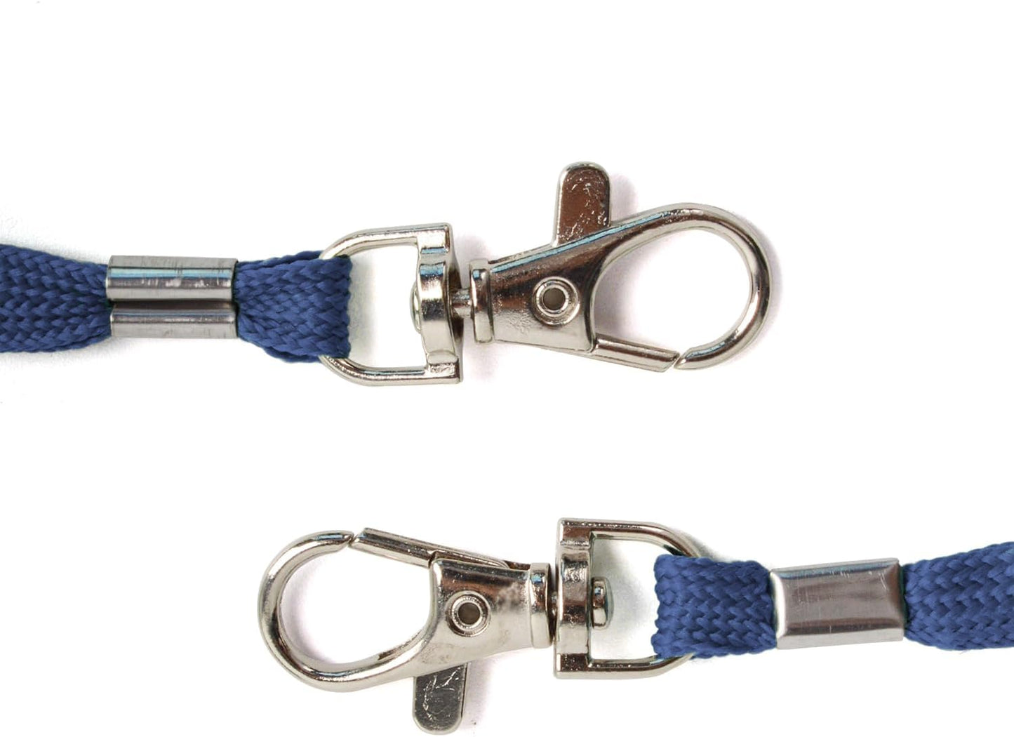 Navy Blue Lanyards 50 Pcs Bulk Lanyard for Id Badges Flat Lanyard with Badge Clip Swivel Hook (50, Navy Blue)
