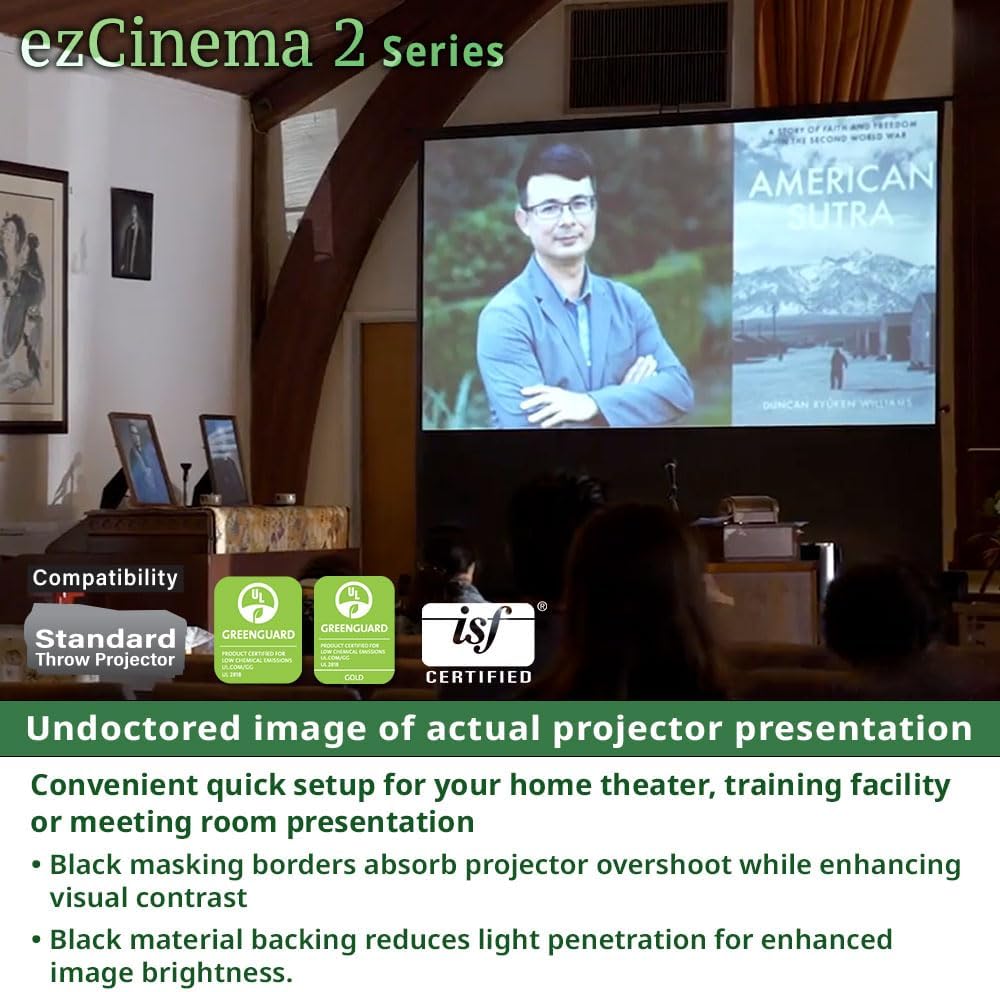 Elite Screens ezCinema 2, Portable Manual Floor Pull Up Scissor Backed Projector Screen, 84-Inch, Home Theater Movie Office Classroom Projection Carrying Bag, US Based Company 2-YEAR WARRANTY, F84XWV2