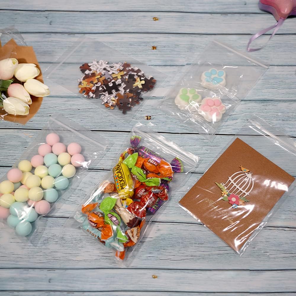 iMailer - 100 Count - 5" x 7" Small Zip Bags - Clear Reclosable Zip Plastic Poly Bags 2 Mil with Lock Seal Zipper for A2 A4 A6 Cards & Envelopes, Bakery, Cookies, Treats