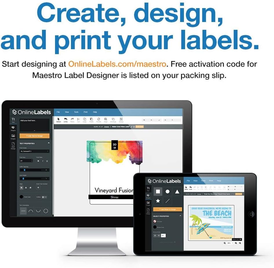 8.5 x 11 White Gloss Sticker Paper (Inkjet Printers Only) - 1000 Sheets - Full Sheet Labels - OnlineLabels