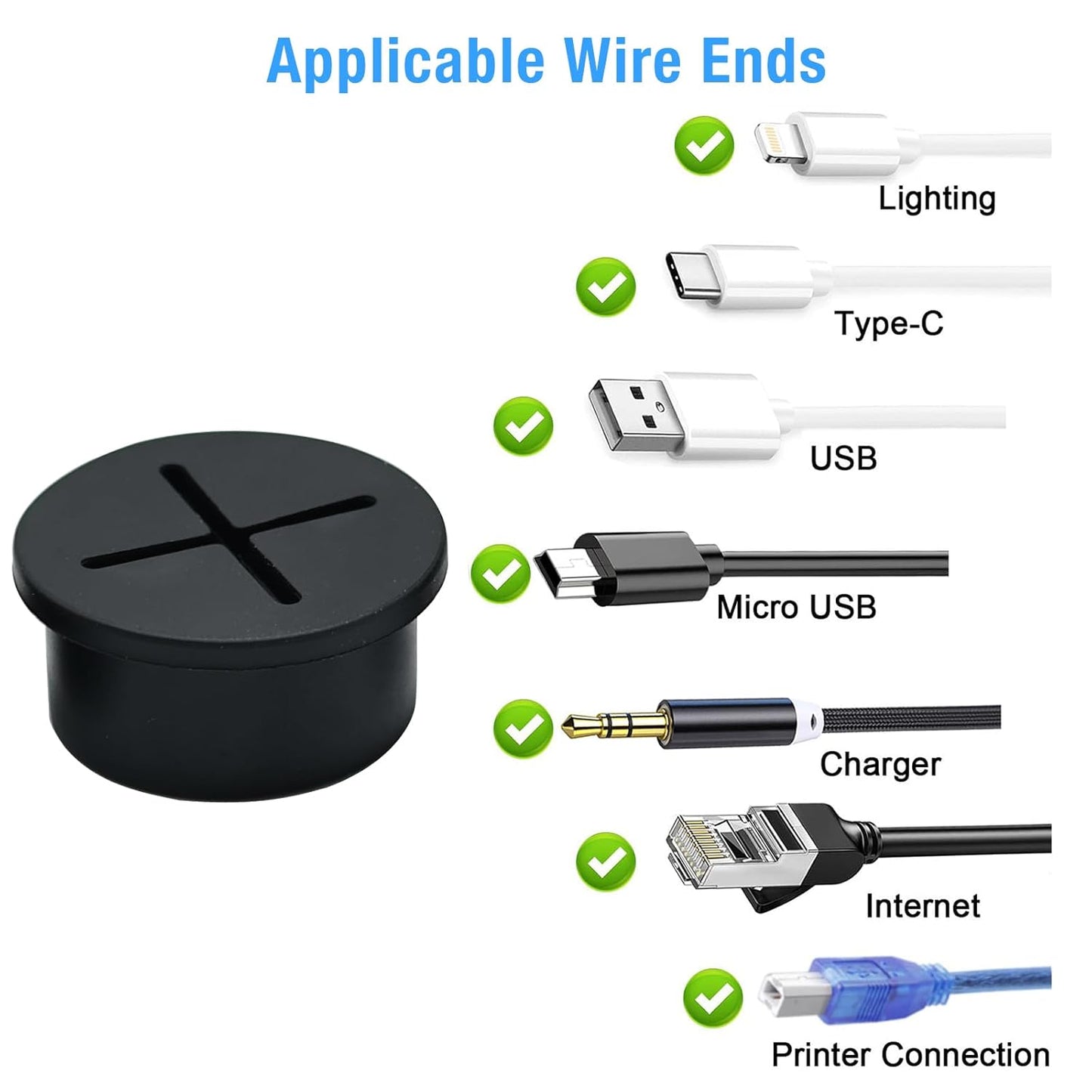 Desk Grommet, 1 in 25 mm Silicone Rubber Grommets, Yellow Desk Hole Cover for Cables, Flexible Wall Cord Pass Through Grommet for Office Table Computer Home Furniture Wire Organizer-15 Pcs