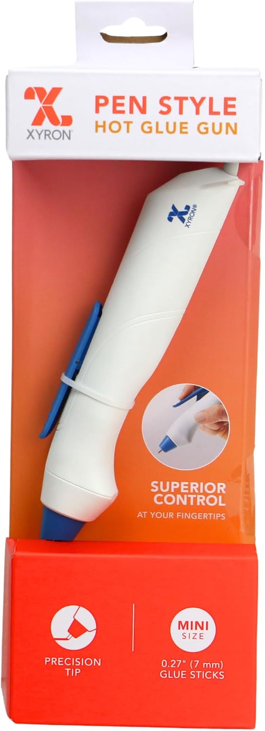 Xyron Mini Hot Glue Gun Pen, for Craft & Crafting Projects, Lightweight, Ergonomic, Includes 10 Mini Size 4" Glue Sticks (627143)