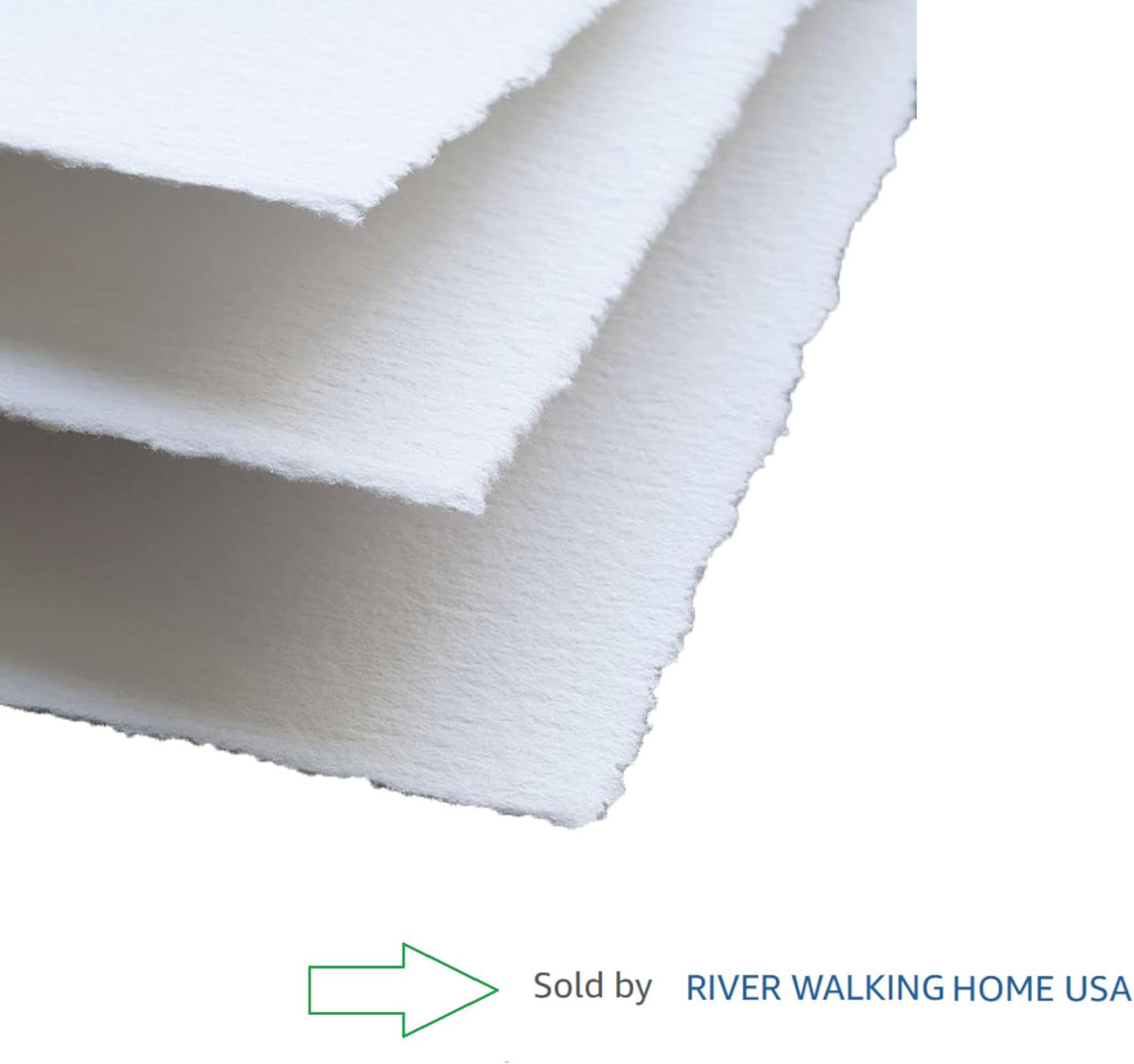Handmade White Deckle Edge Blank Paper - 5x7 Inch Package of 50 - Mixed Media Loose Leaf Paper for Postcards, Invitations, Crafts and Announcements - Thick 150 GSM