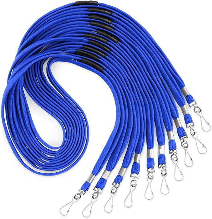MIFFLIN-USA Flat Breakaway Safety Lanyard for ID Badges (Blue, 36 Inch, 800 Pack), Soft Woven Neck Line