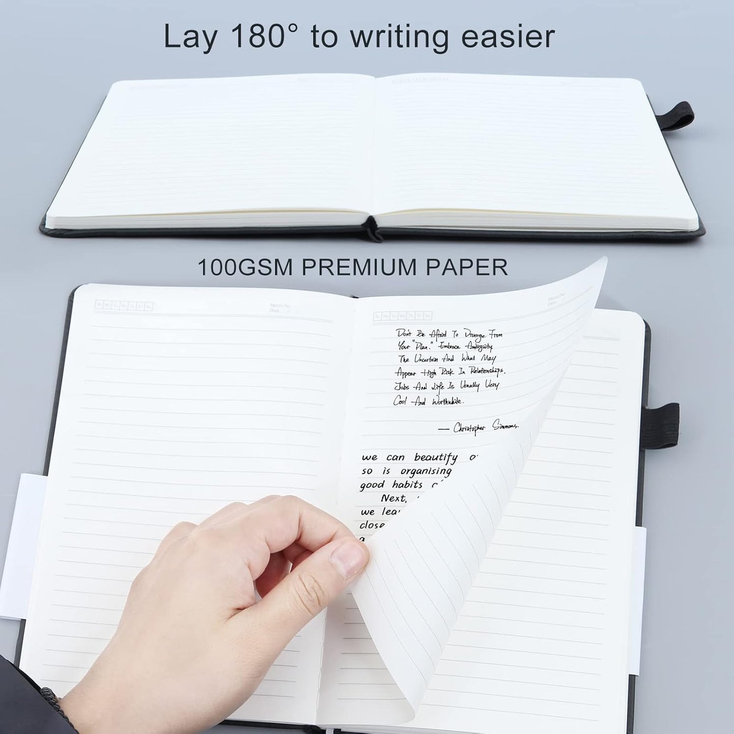 KaiRuiYing 3 Pack Lined Journal Notebooks for Work, 160 Pages, 5.5"x8.6", Hardcover, Colorful A5 Medium College Ruled, Journaling Notebooks for Notes-Taking, Fits for Office School Home