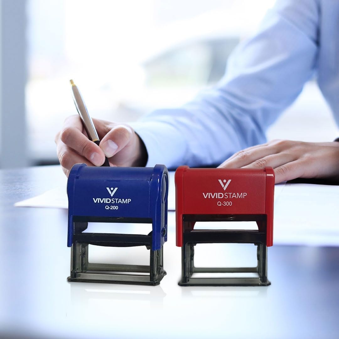 Vivid Stamp Pending Inspection Business Self-Inking Rubber Stamps (Black Ink) - Q-300 (5 Pack)